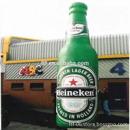 Custom Cheap Green PVC inflatable outdoor advertising beer bottle model